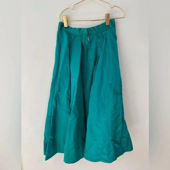 Vintage Dynasty Silk green maxi long skirt - Picture 4 of 5